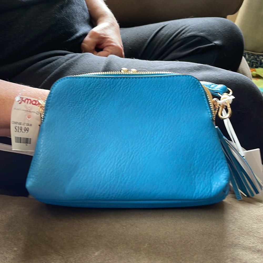 Alyssa purse, light Blue, Cross Body Bag,
